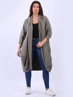 Oversized Lagenlook Cardigan Mocha