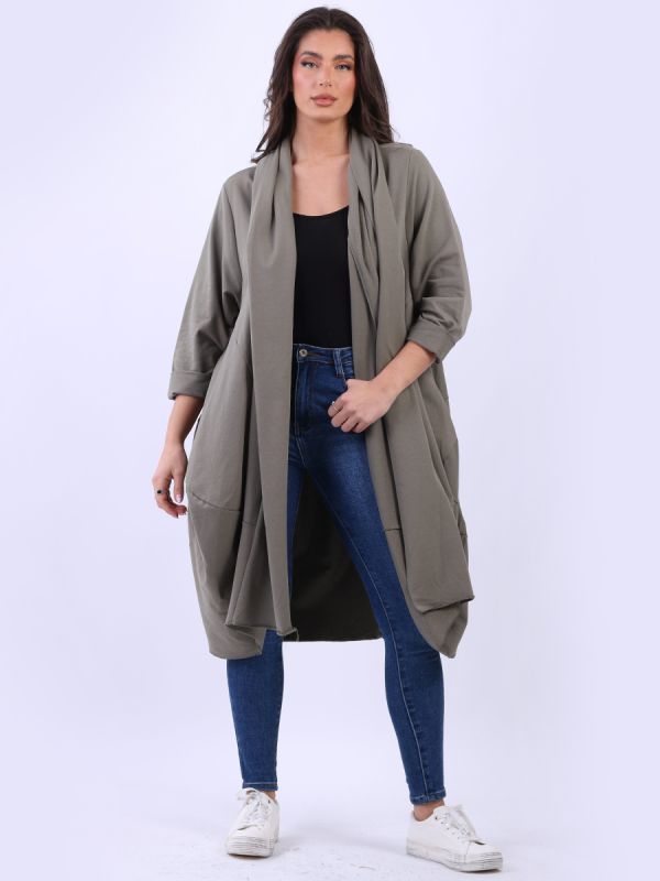 Oversized Lagenlook Cardigan Mocha