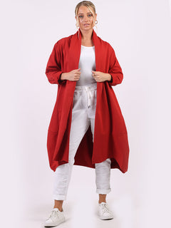 Oversized Lagenlook Cardigan Rust