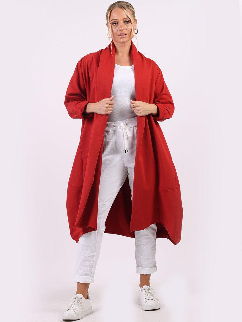 Oversized Lagenlook Cardigan Rust