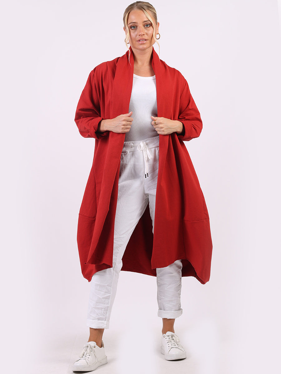 Oversized Lagenlook Cardigan Rust