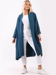 Oversized Lagenlook Cardigan Teal