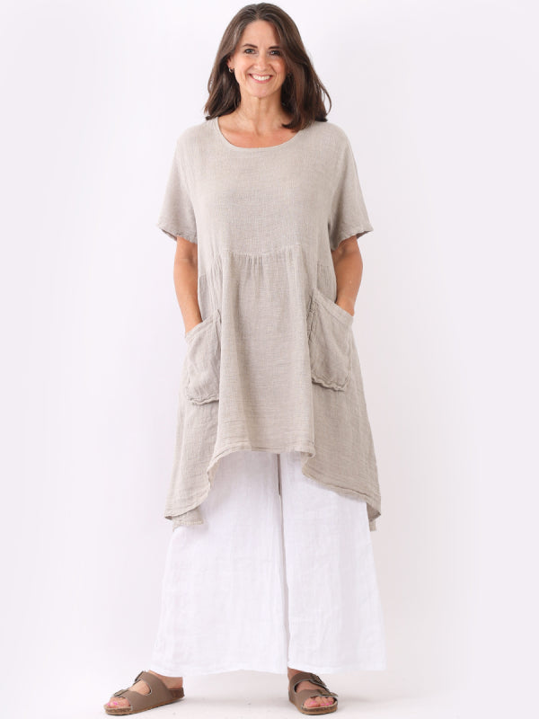 Vintage Wash Solid Linen Dress