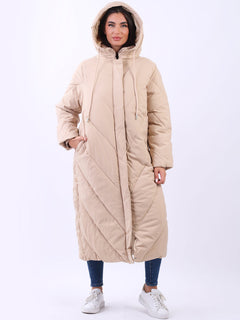 Plus Size Hooded Puffer Jacket Mocha
