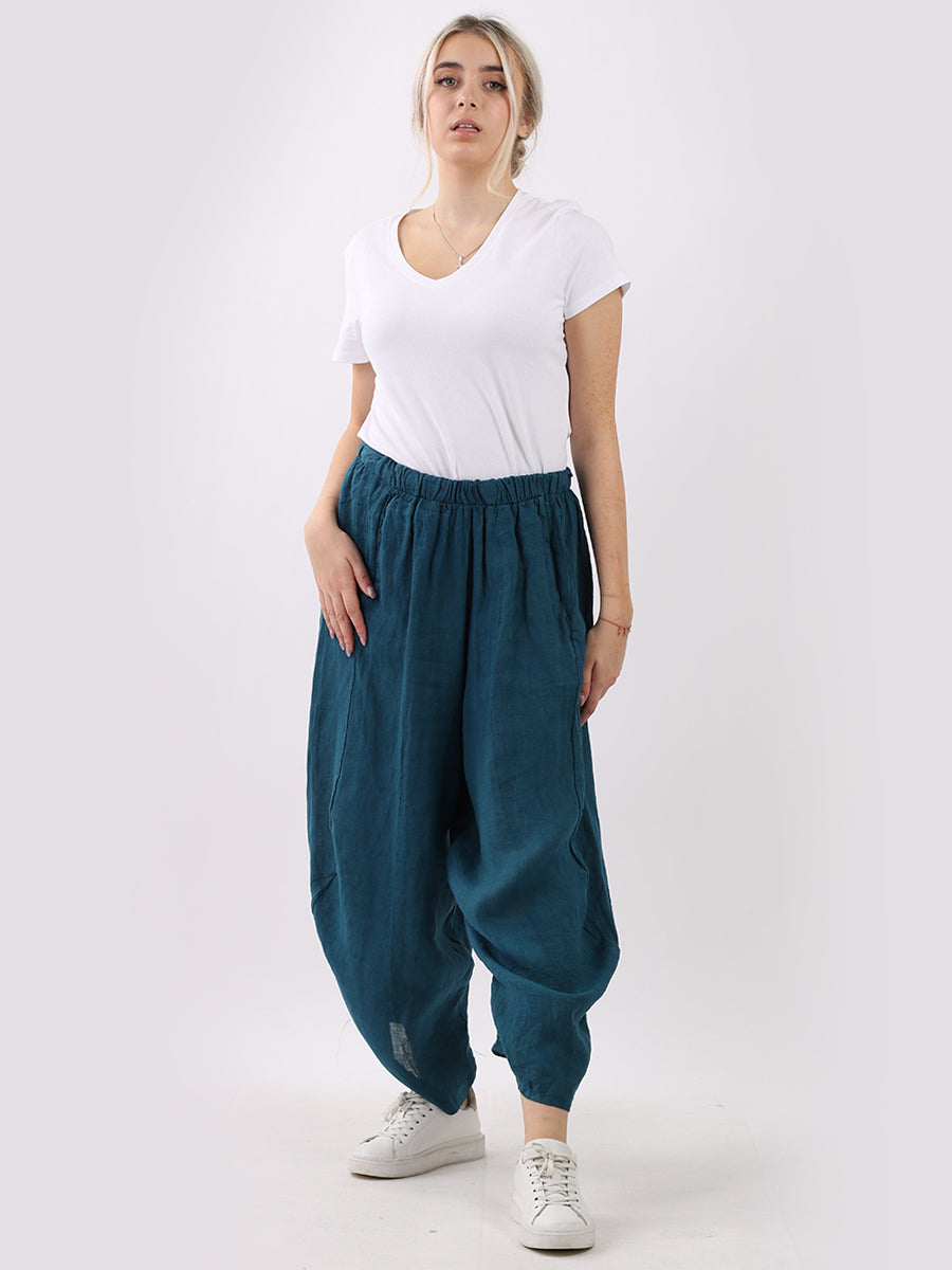 Plain Linen Trouser Teal