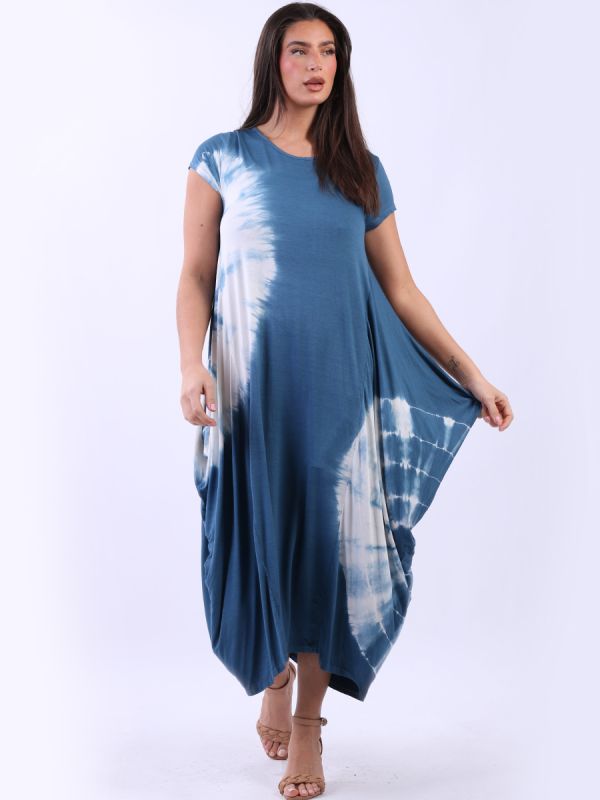 Tie Dye Maxi Dress Denim