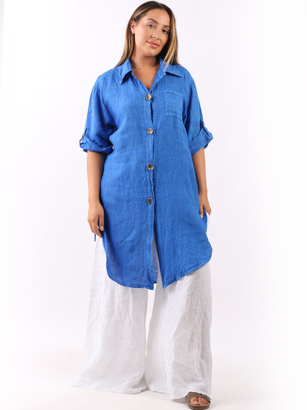 Vintage Wash Linen Shirt Dress