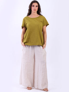 Plain Cotton Ladies T-Shirt Olive