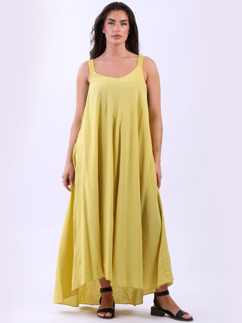 Linen Swing Dress Mustard