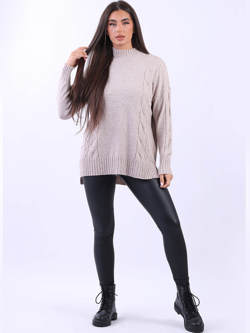 Cable Knit Cozy Jumper Beige