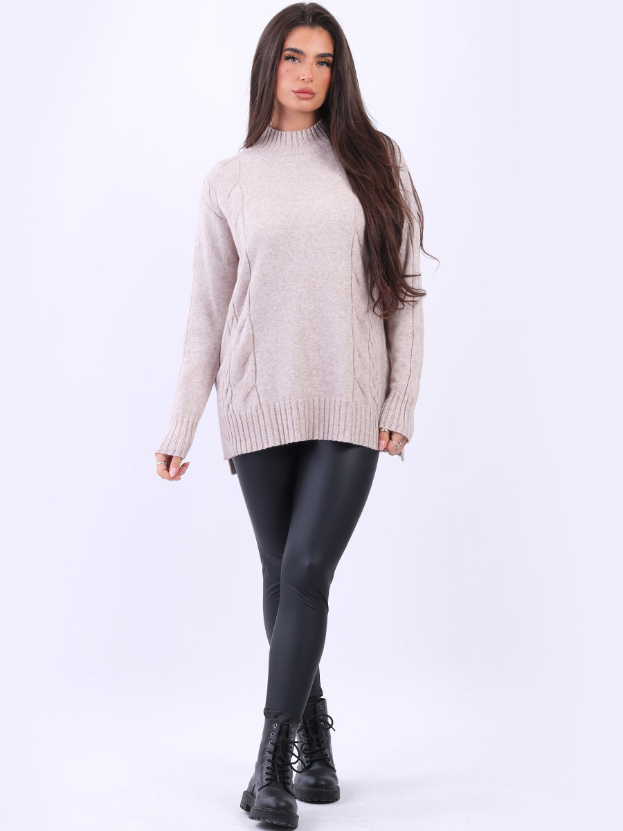 Cable Knit Cozy Jumper Mocha