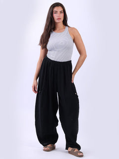 Plain Vintage Wash Trouser Black