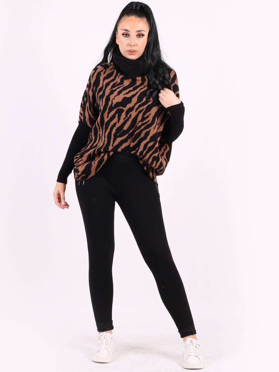 Women Batwing Kniited Jumper Camel